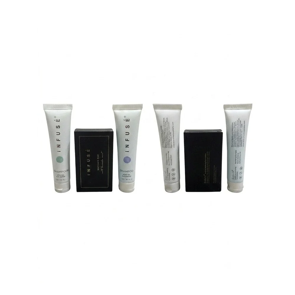 Infuse EcoWell 3pc Travel Set White Tea Coconut Shampoo Conditioner Massage Bar